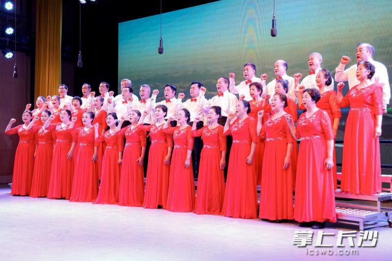 李平指挥湖南省工业和信息化行业事务中心合唱团参加比赛。
