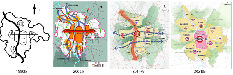 历版总体规划城市空间结构布局图 历版总体规划城市空间结构布局图