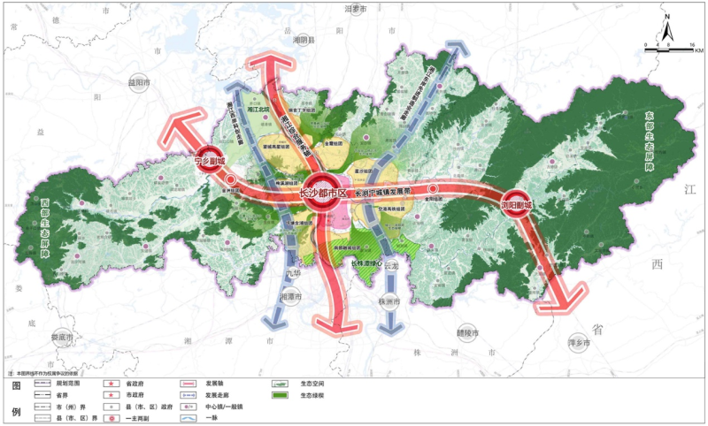 长沙市国土空间总体格局规划图 长沙市国土空间总体格局规划图