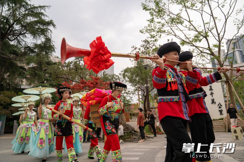 4月11日、12日,来自湘西大山的浪漫“婚礼”闪现长沙。 均为长沙晚报通讯员钱烨摄 4月11日、12日,来自湘西大山的浪漫“婚礼”闪现长沙。 均为长沙晚报通讯员钱烨摄
