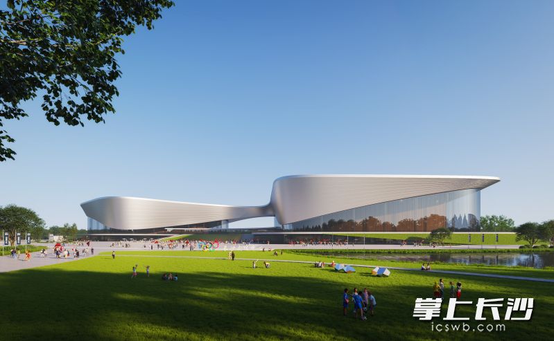 综合体育馆、跳水体育馆效果图。 综合体育馆、跳水体育馆效果图。