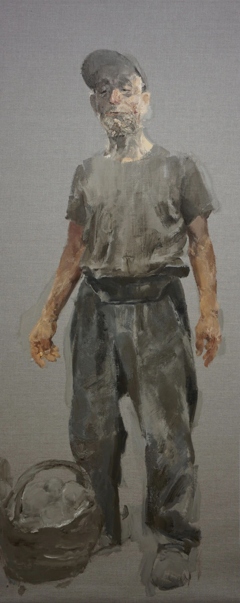 张文惠的绘画关东人之十200cm×80cm布面油彩2022年