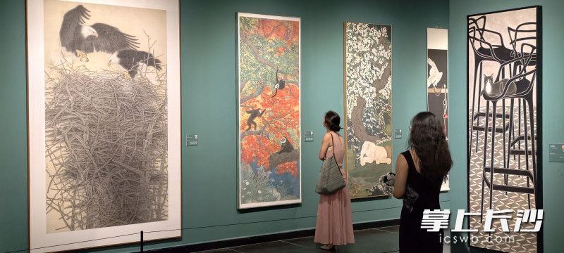 当代中国工笔画展厅。 当代中国工笔画展厅。