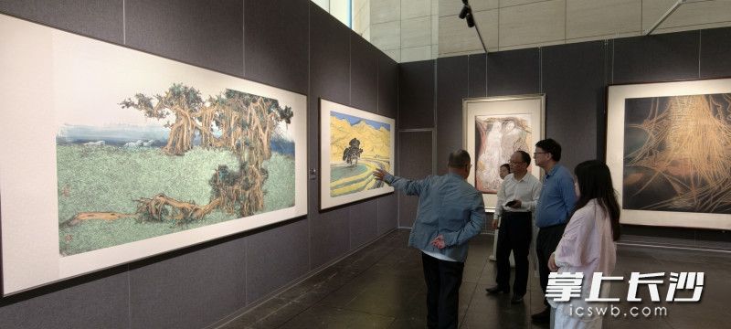 全国特邀名家的作品吸引众多观者驻足欣赏。 全国特邀名家的作品吸引众多观者驻足欣赏。