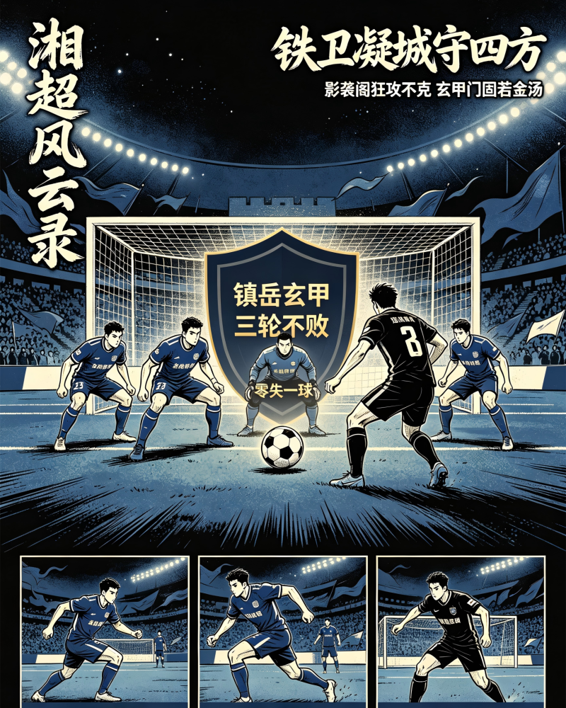 2026“湘超”第三轮,湘西三轮战罢三战全平、零失一球,创下湘超联赛罕见的防守纪录。AI制图 2026“湘超”第三轮,湘西三轮战罢三战全平、零失一球,创下湘超联赛罕见的防守纪录。AI制图