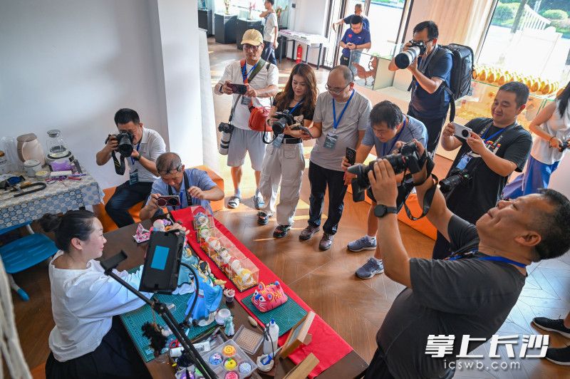 摄影师们在资兴市工艺美术街拍摄采访。 摄影师们在资兴市工艺美术街拍摄采访。