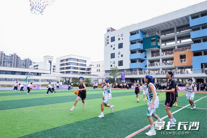 博才小学篮球队的同学们在进行训练。 博才小学篮球队的同学们在进行训练。